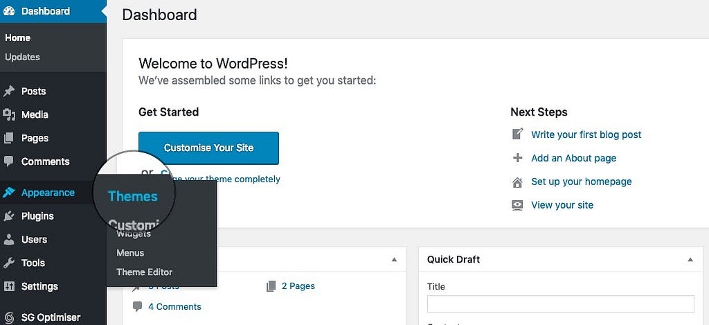 WordPress Dashboard