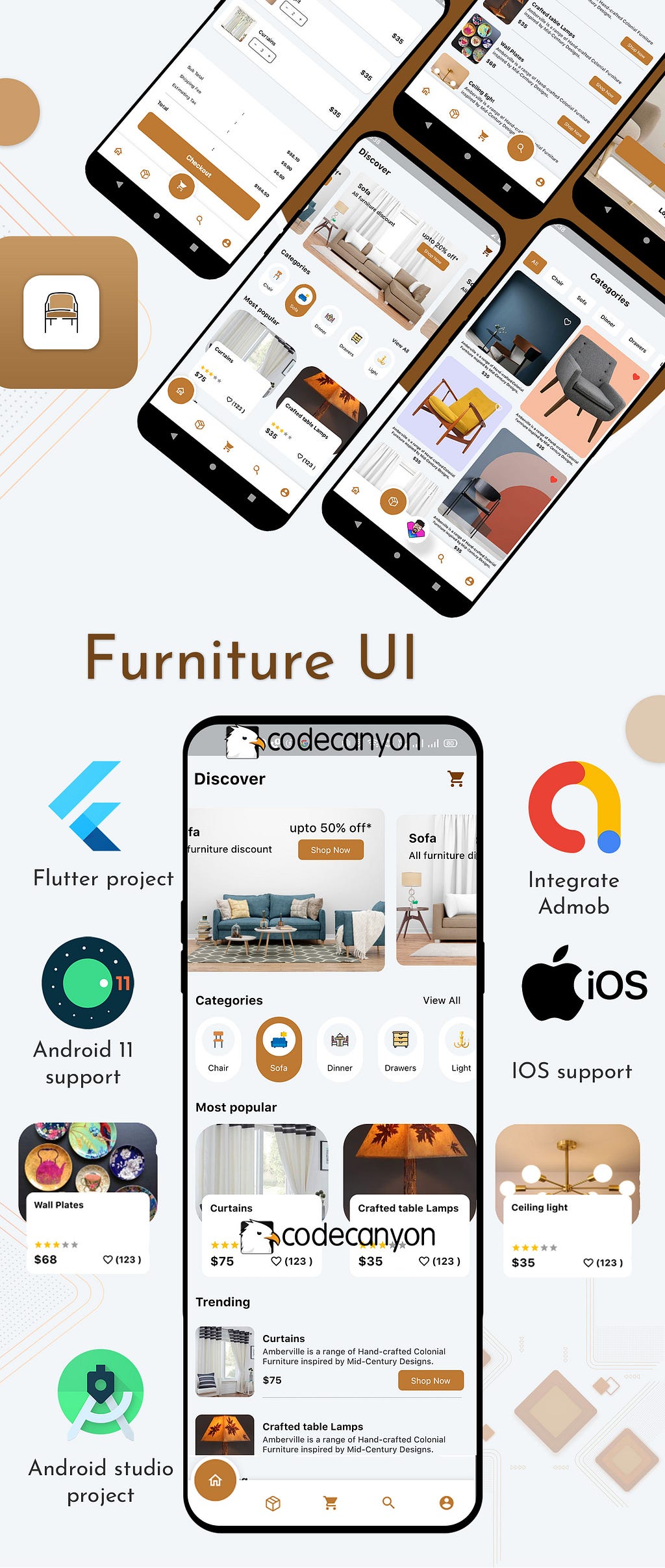 Flutter Furniture app UI template