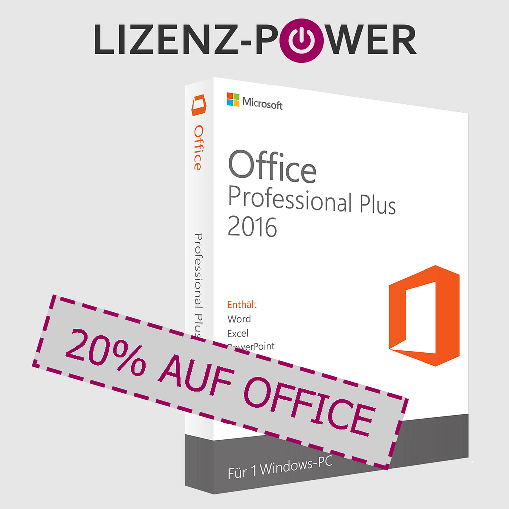 Sichern Sie sich jetzt 20% auf den Kauf von Microsoft Office 2016 Pro Plus