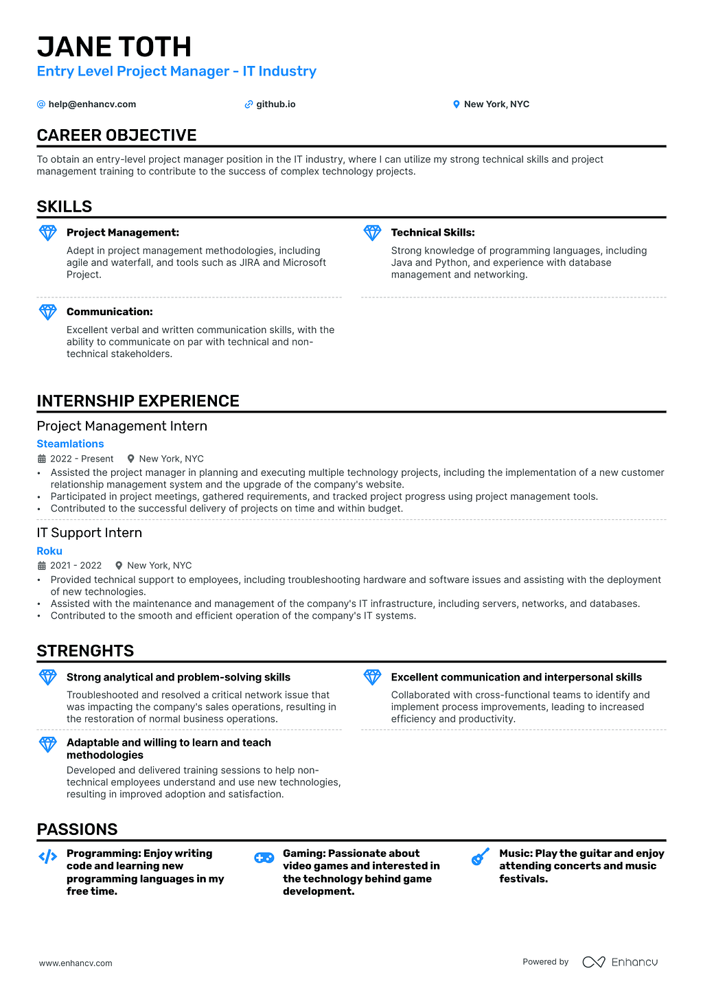 Project Manager Resume