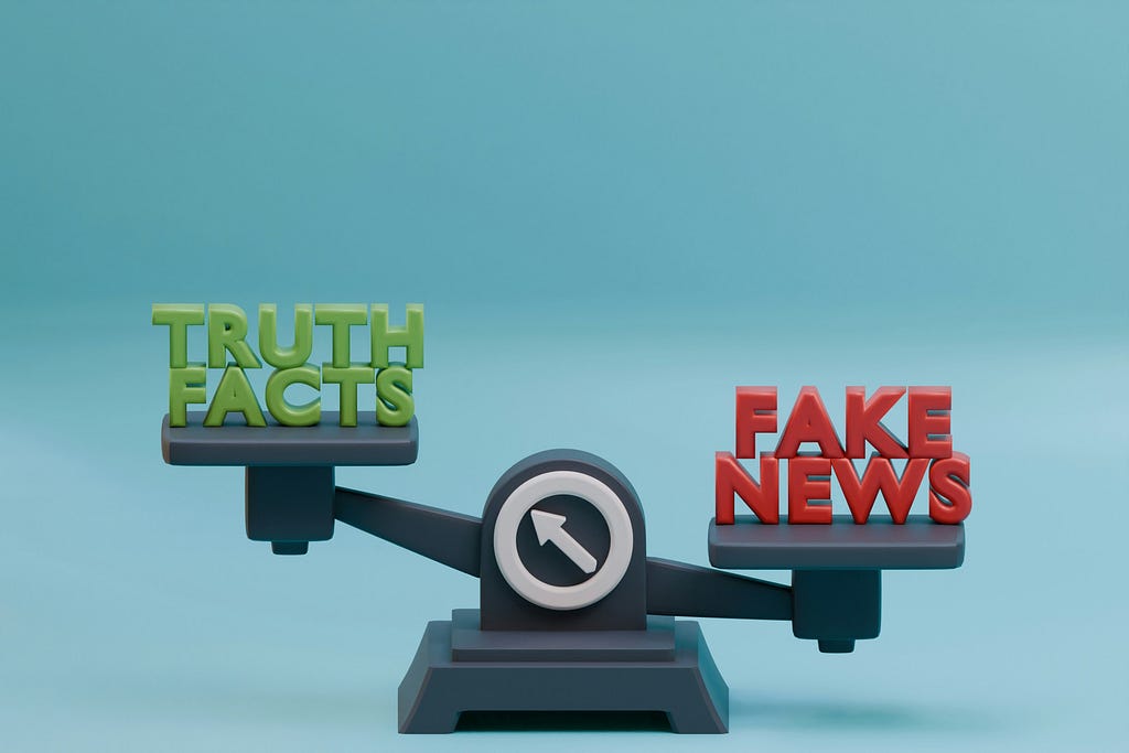 Truth Facts and Fake News on scales