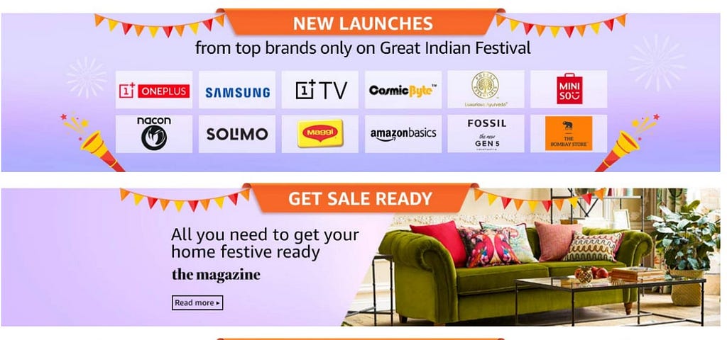 Amazon Great Indian festival sale banner