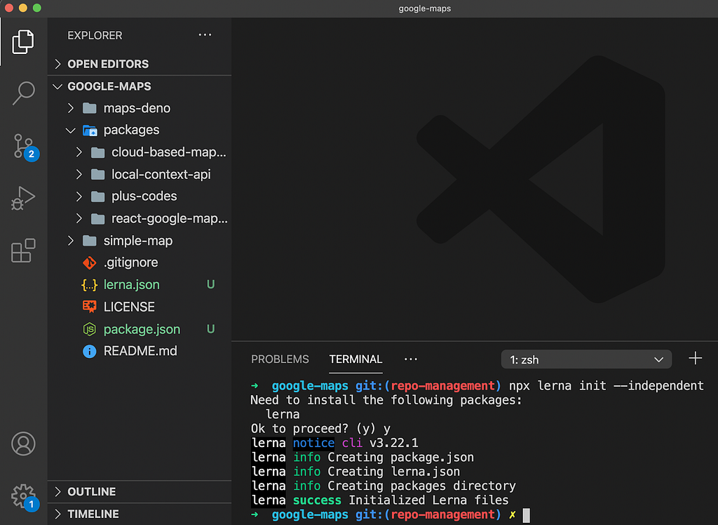 Archivos package.json y lerna.json