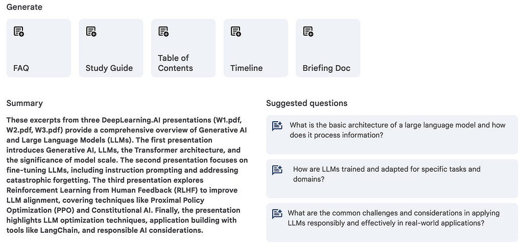 NotebookLM summary