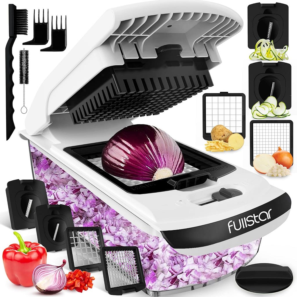 Fullstar Vegetable Chopper — Food Chopper — Onion Chopper — Vegetable Slicer & Spiralizer — Veggie Chopper with Co