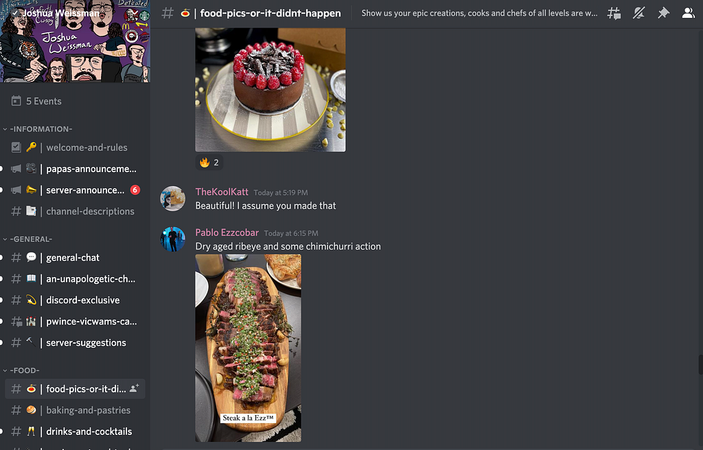 joshua weissman‘s discord server