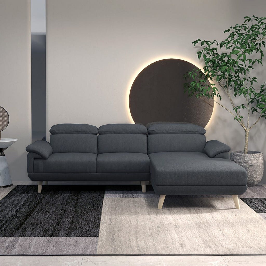 corner sofa grey fabric
