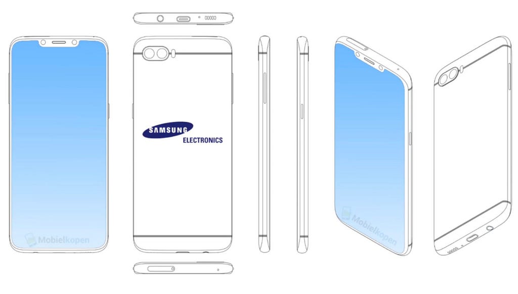 Patent Samsung Embrace the iPhoneX Notch