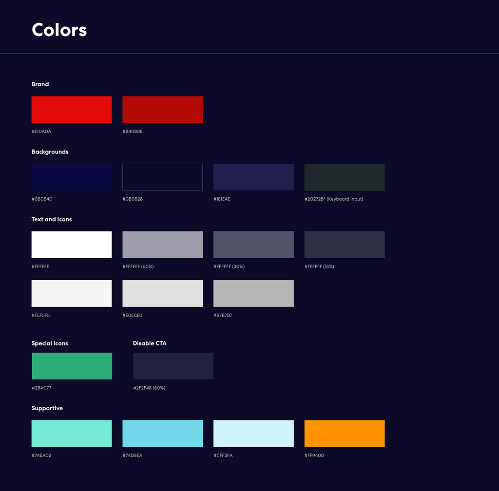 Color system designed for Virgin Voyages.
