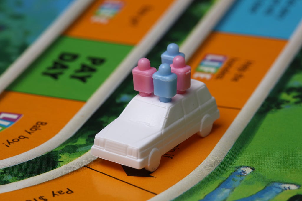 Image of a game piece on the board game ‘Life’.