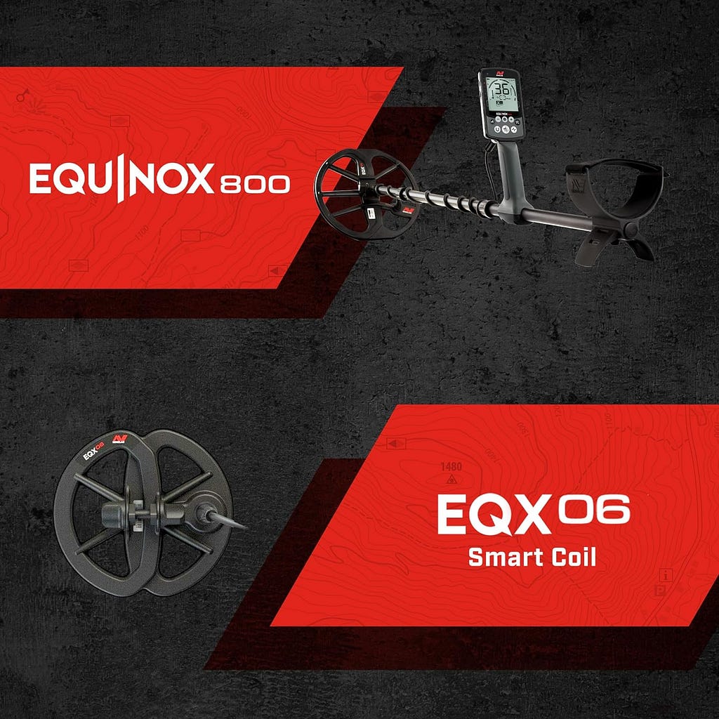 MINELAB Equinox 900 Multi-Frequency Collapsible Metal Detector for Adults with EQX 11  6” Waterproof Double-D Coils (Option for 6 Single Frequencies, 4 Detect Modes, Wireless Headphones Included)