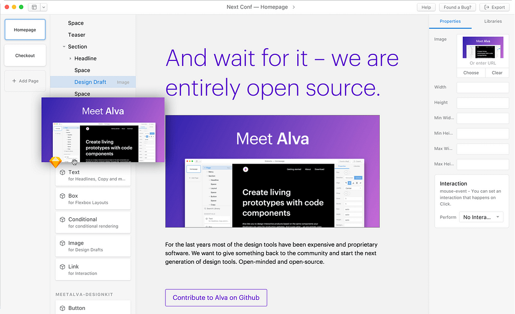 A screenshot from Alva’s website