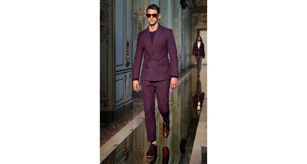 Maroon monochromatic mens suit 2020 menswear