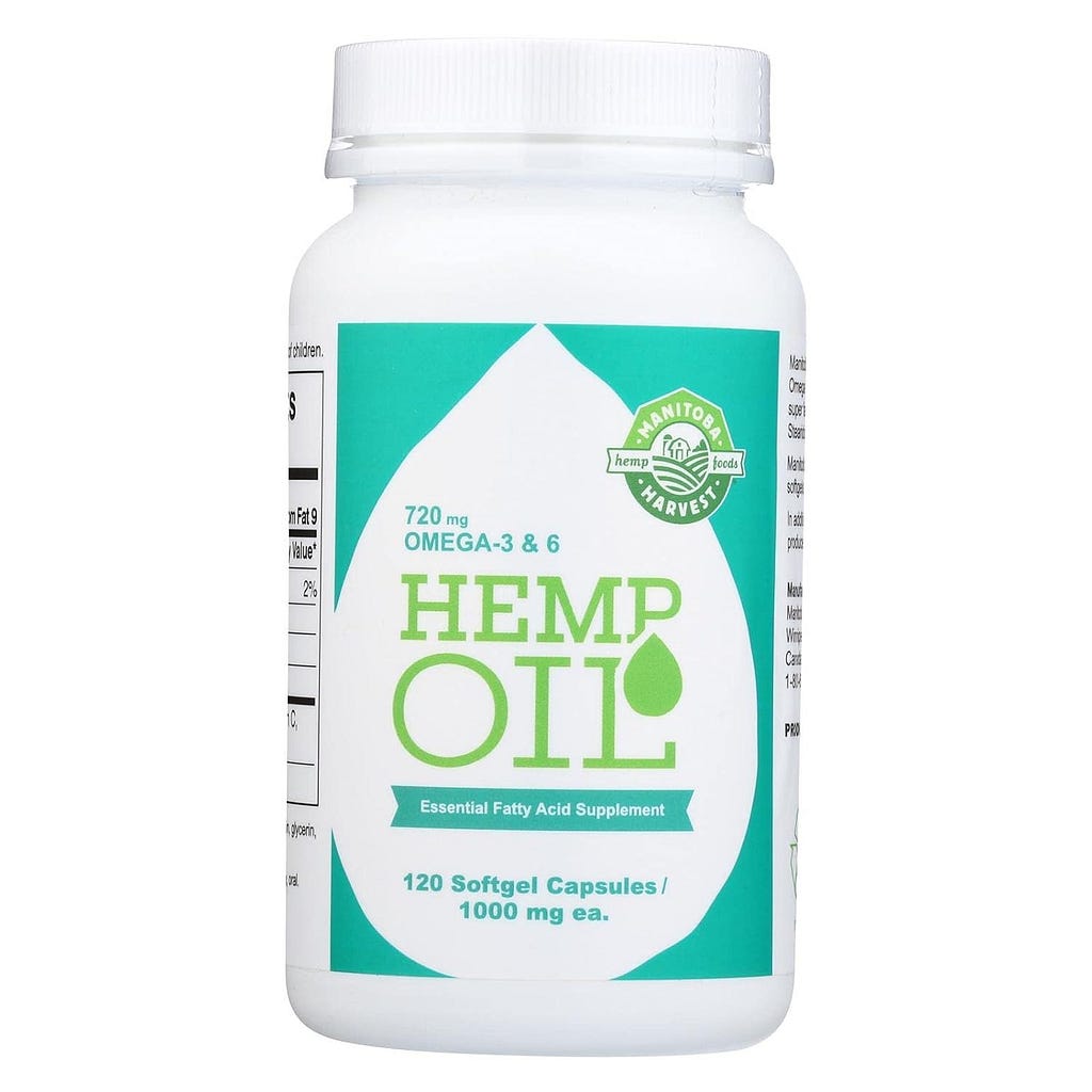 Manitoba Harvest Hemp Seed Oil Softgels, 780 Mg of Plant Based Omegas 3  6 per Serving, 120 Ct