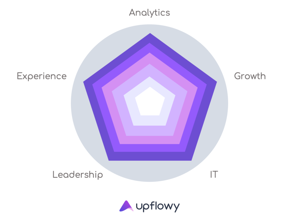 Radar Chart created by Upflowy to map a product manager hire