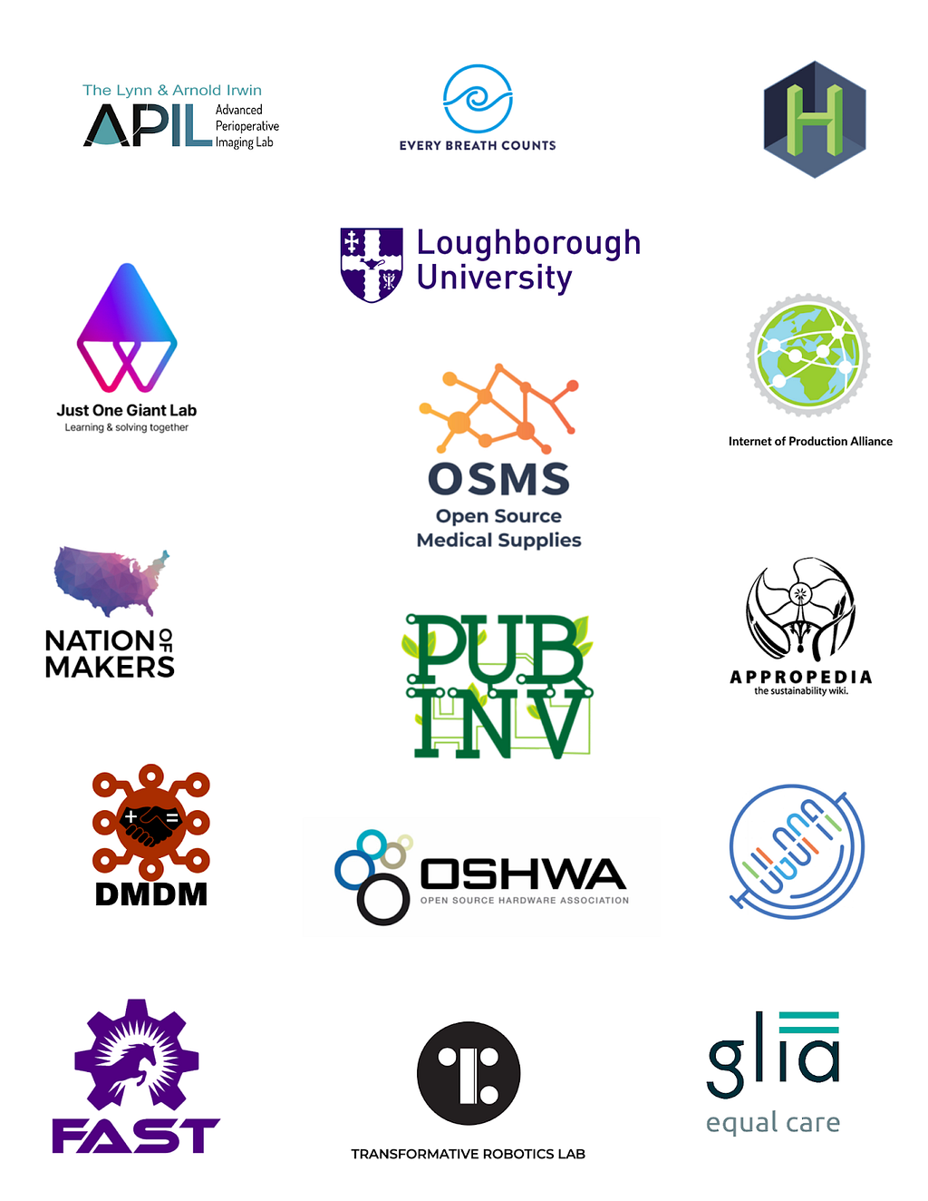 A figure showing a dozen or more LOGOs of various nonprofits.