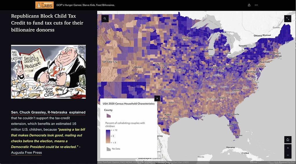 Republicans block Child Tax Credit: Hunger games where kids starve to fund tax cuts for billionaires.