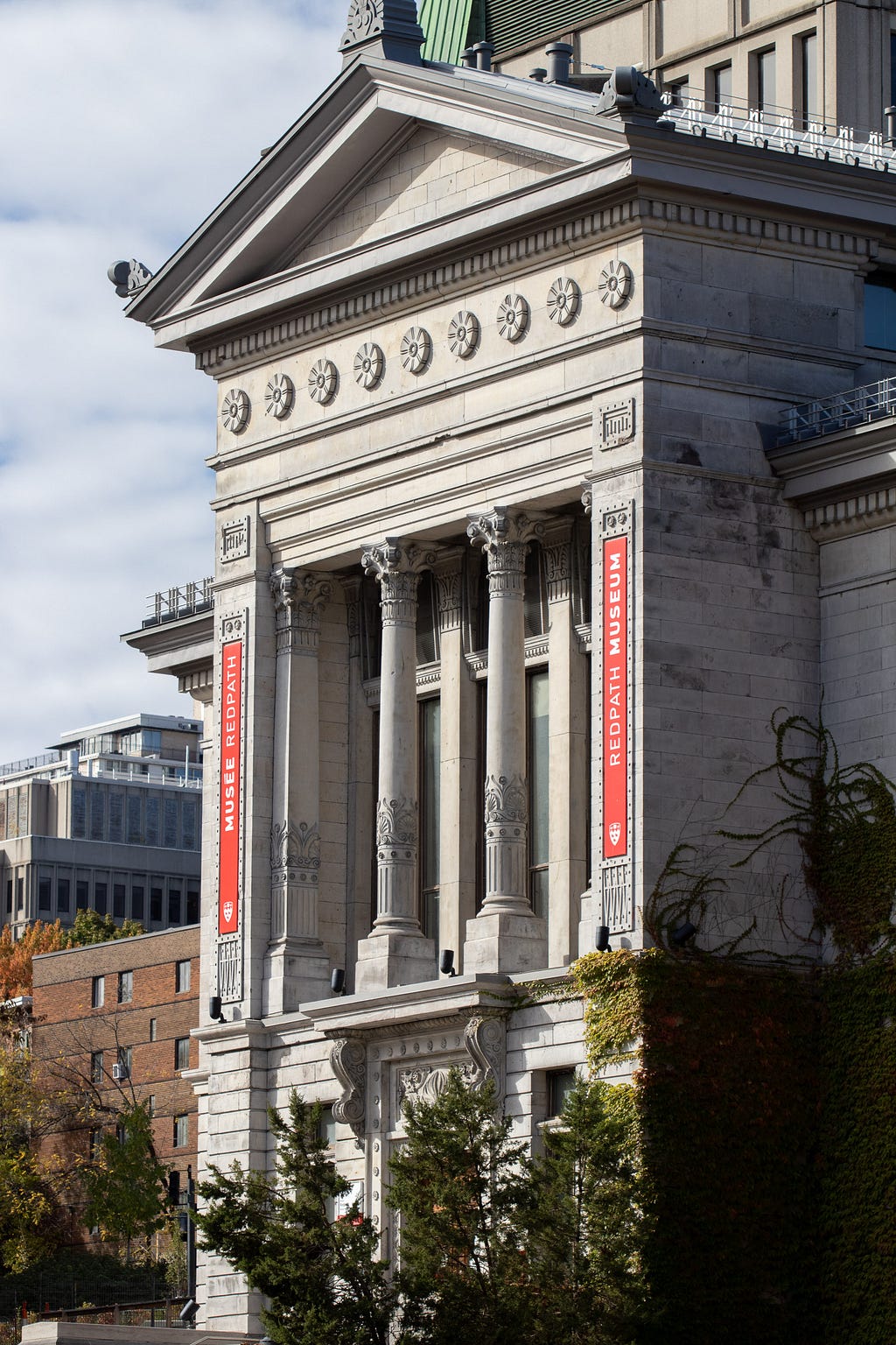 A view of the entrance to the Redpath Museum on the McGill Campus