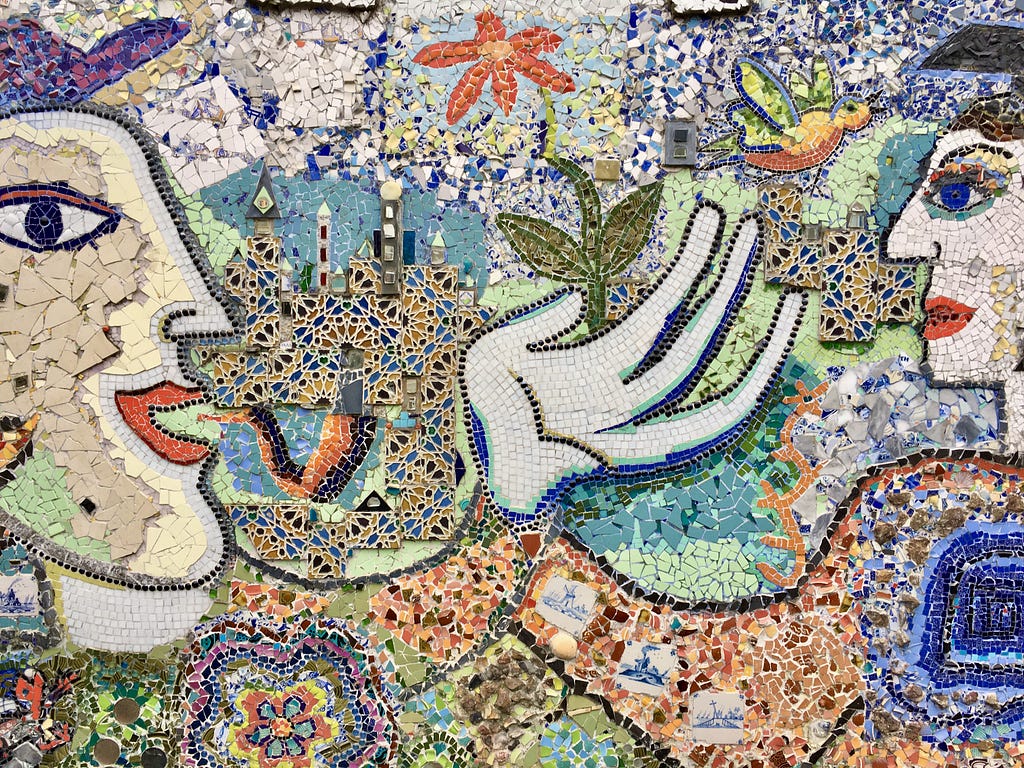 A photo of a mural depicting collaboration