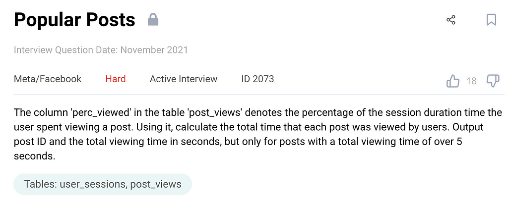 Facebook SQL Interview Questions