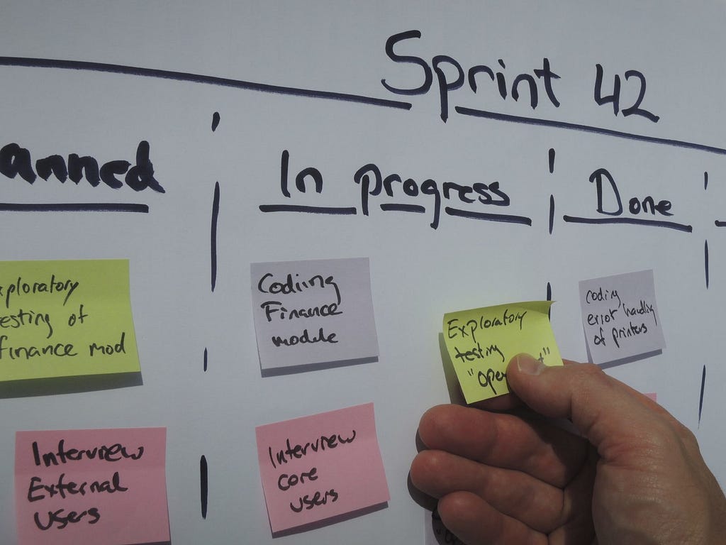 A person planning a sprint.