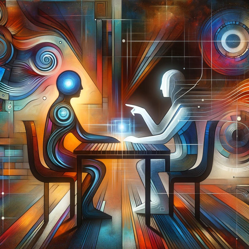 Abstract image of an AI agent collaborating with a human