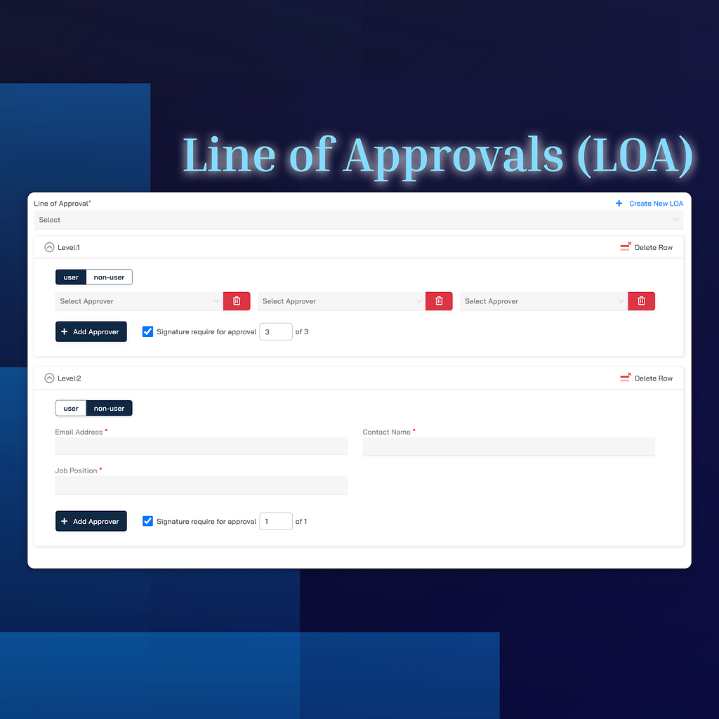 Select Line of Approvals