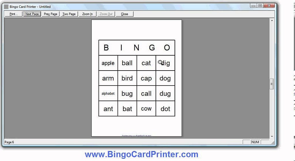 Free printable bingo cards with pictures