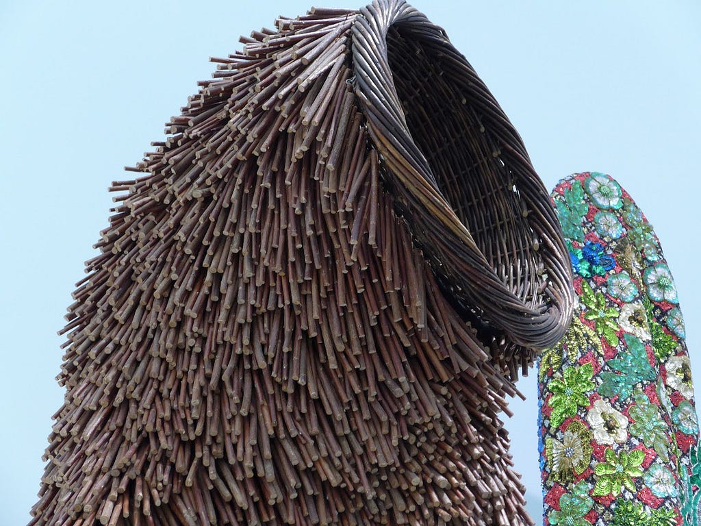 Image of Nick Cave Soundsuit made of twigs and sticks