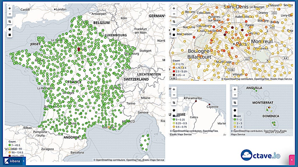 Geo mapping Covid-19 testing sites France powered by Octave.io