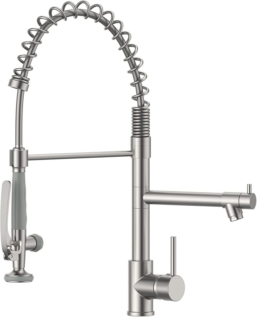 Fapully Commercial Pull Down Kitchen Sink Faucet with Sprayer Brushed Nickel