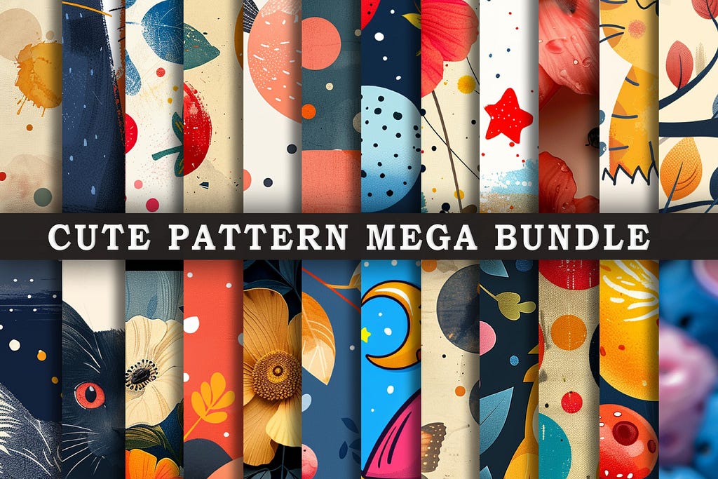 Cute Pattern Background Mega Bundle Illustration Fonds d'Écran Par Rizu Designs