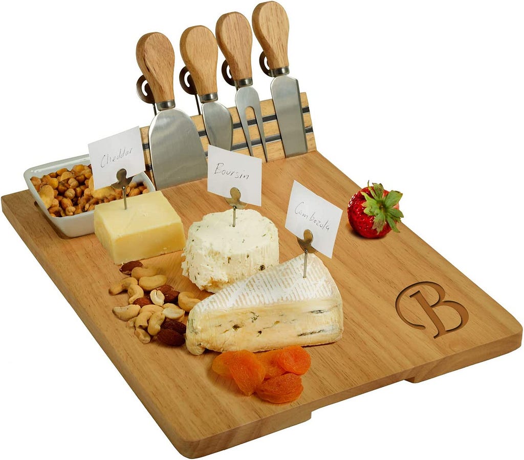 personalized bamboo cheese plate