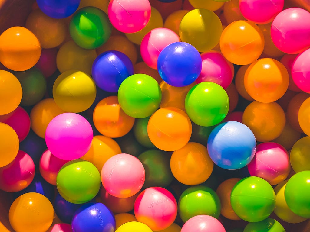 a ball pit of differently colored balls