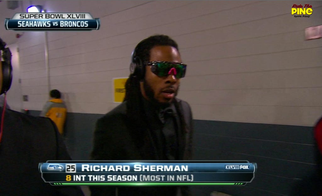 Richard Sherman Super Bowl sunglasses