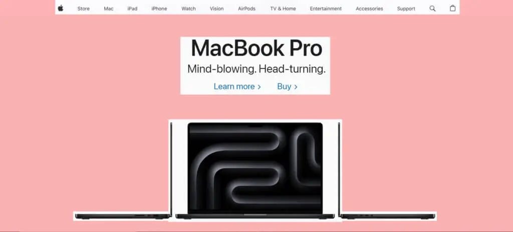 Apple Homepage — white space highlighted