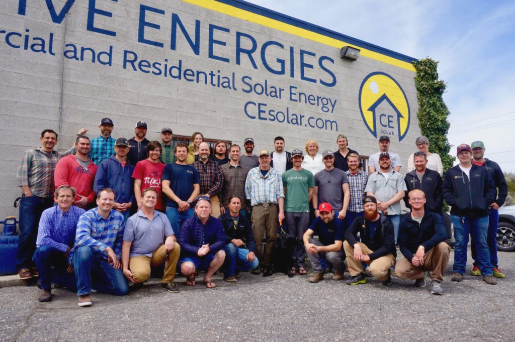 the team of the company that installs solar panels