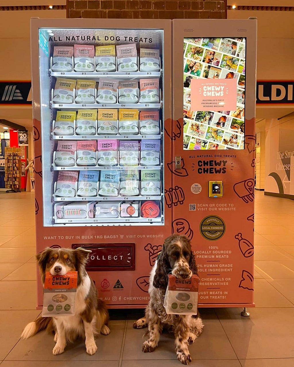 Pet vending machine for dog treats food in Australia