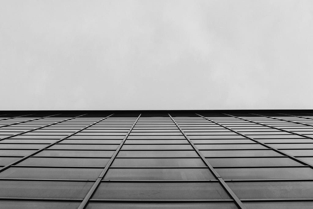 minimalistic architecture on a grey sky