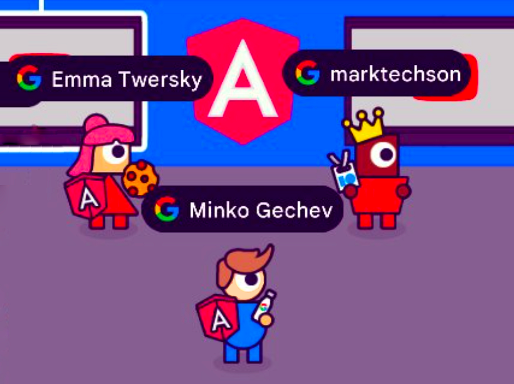 Avatars for Emma, Minko and Mark from I/O 2021 virtual experience