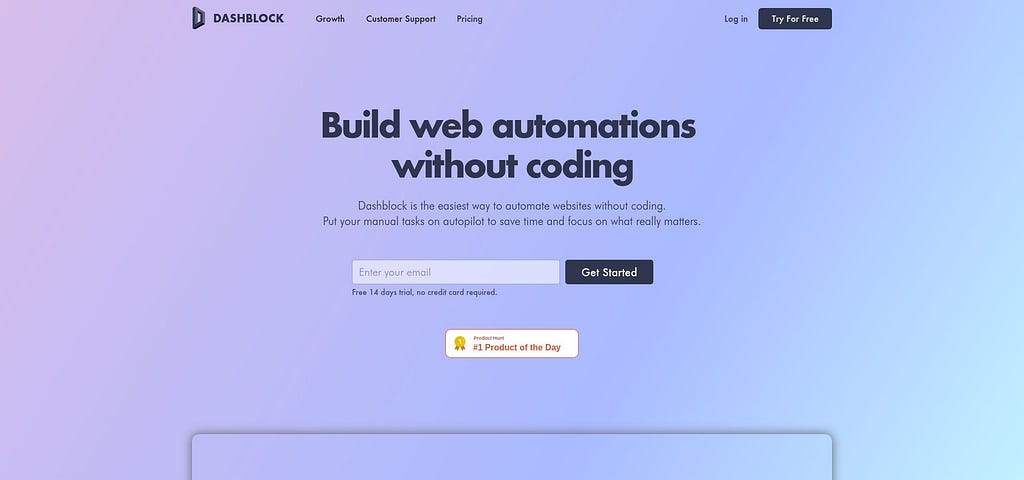 Dashblock — Build web automations without coding
