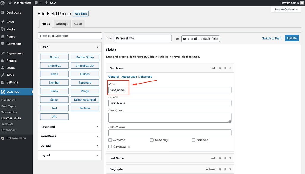 Custom fields created by Meta Box Buidler (paid UI)