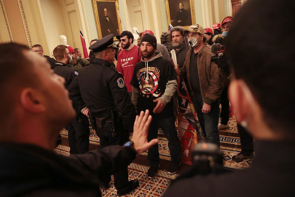 Protesters broke into Capitol Building on January 06, 2021.