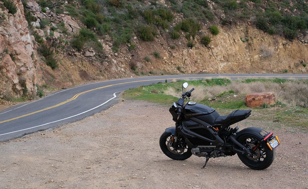 The Harley Davidson LiveWire I rented on Twisted Road