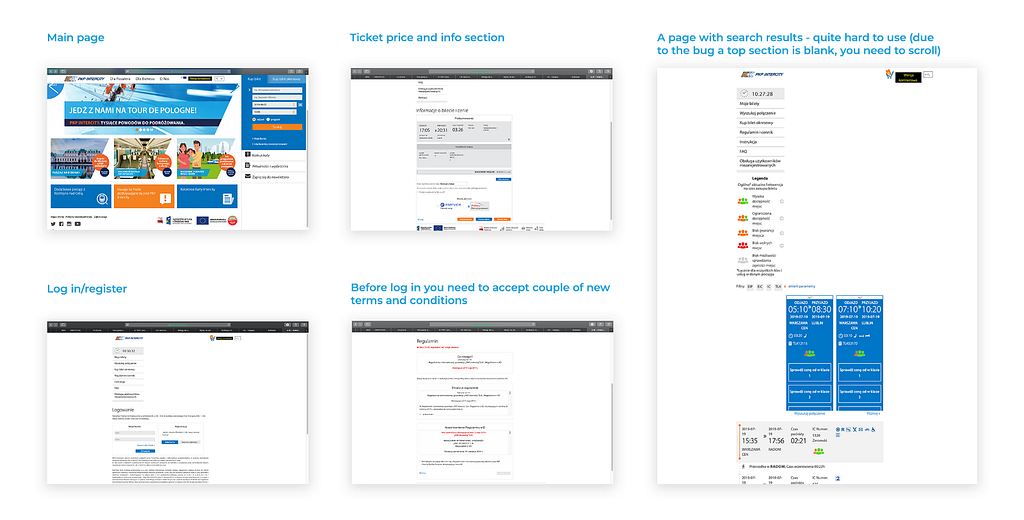 That’s a quick summary presenting 5 screens from current Intercity page — objects are too small, overall experience is bad
