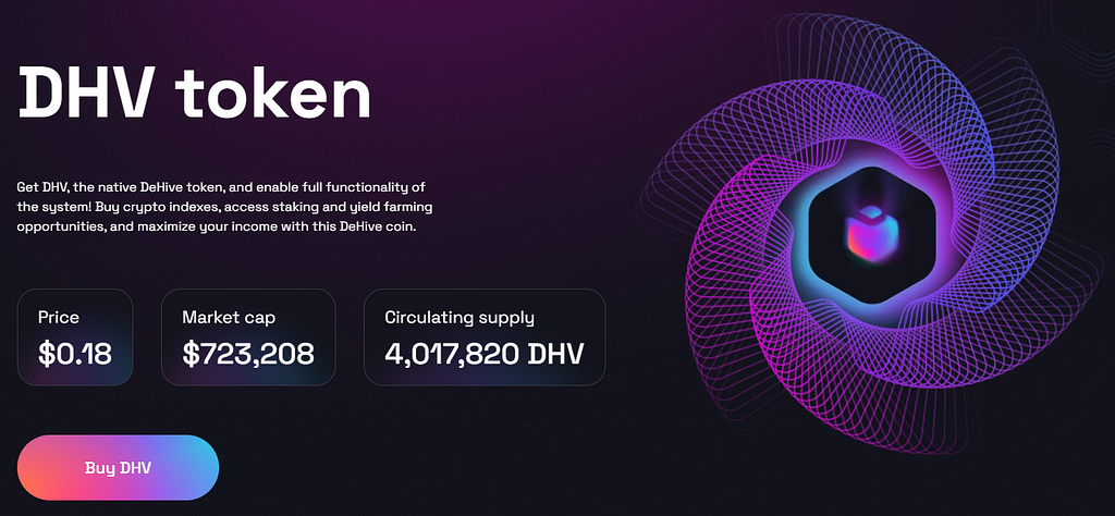 The new DeHive landing page was released! DeHive products in the single place, integrated info about the DHV token