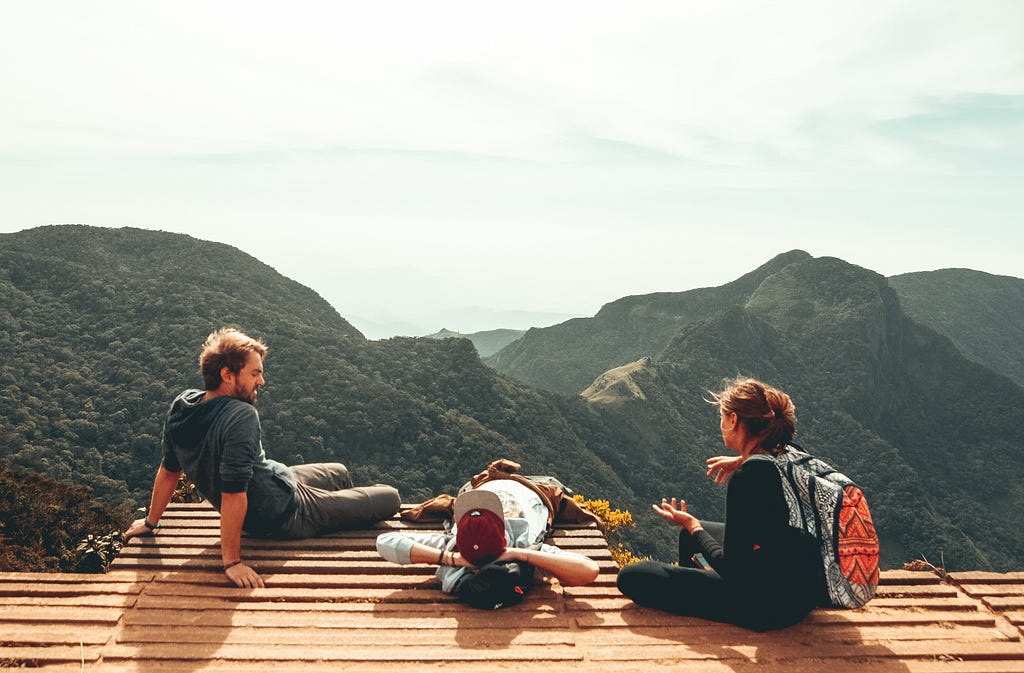 People on vacation at a hill station