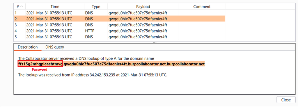 Illustrate of Out-of-Band Example with Burp Collaborator