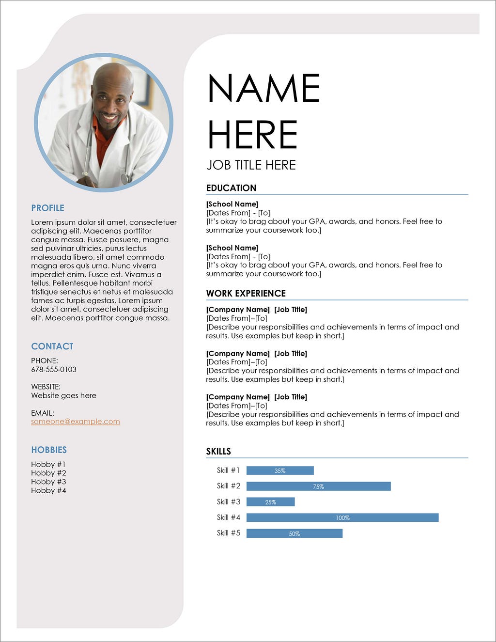 45 Free Modern Resume / Cv Templates Minimalist, Simple for Microsoft Word Resume Template