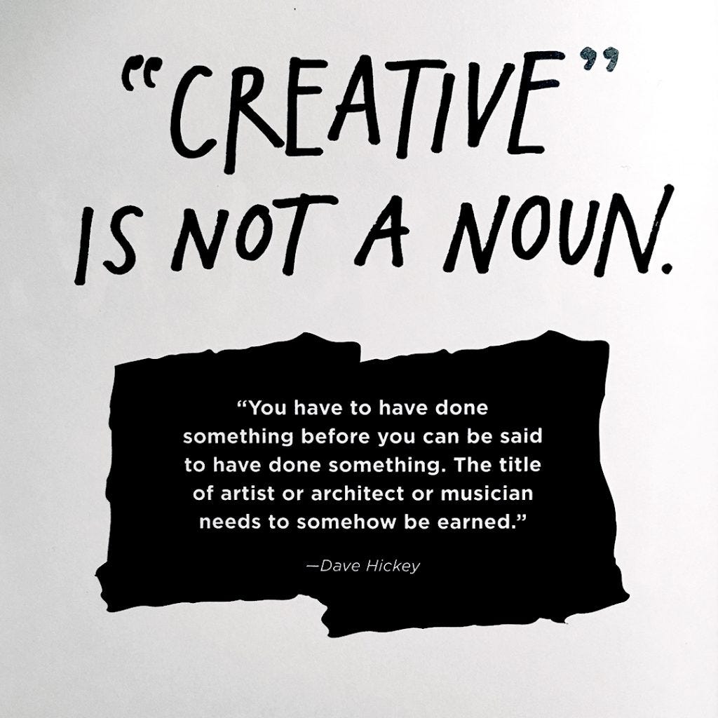 Creative is not a noun.